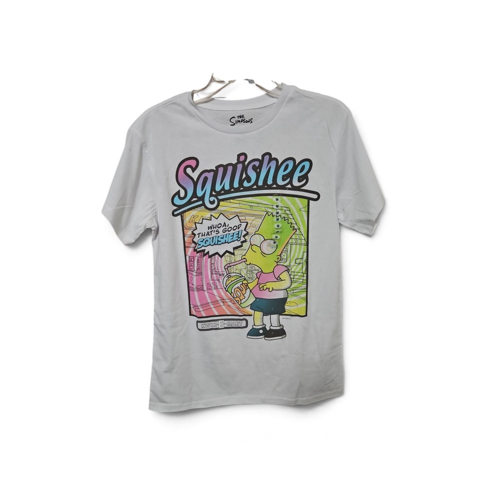 The Simpsons Bart Simpson Squishee Kwik-E-Mart Graphic T-Shirt Gray Medium 0630